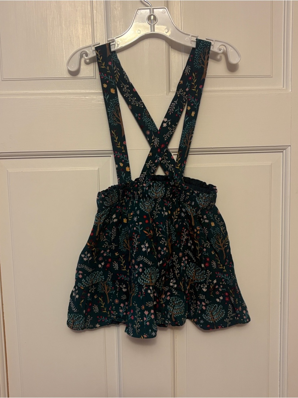 Gymboree Teal Floral Cross-Back Skirt